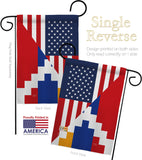 Republic of Artsakh US Friendship - Nationality Flags of the World Vertical Impressions Decorative Flags HG108483 Made In USA