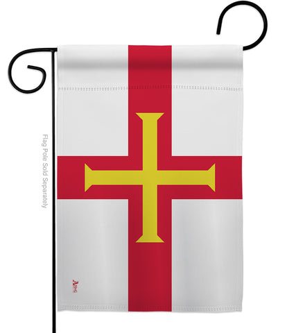 Guernsey - Nationality Flags of the World Vertical Impressions Decorative Flags HG140099 Made In USA