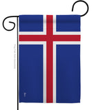 Iceland - Nationality Flags of the World Vertical Impressions Decorative Flags HG140107 Made In USA