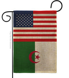 Algeria US Friendship - Nationality Flags of the World Vertical Impressions Decorative Flags HG140274 Made In USA