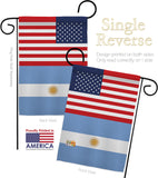 Argentina US Friendship - Nationality Flags of the World Vertical Impressions Decorative Flags HG140280 Made In USA