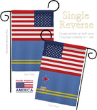 Aruba US Friendship - Nationality Flags of the World Vertical Impressions Decorative Flags HG140283 Made In USA