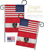 Austria w/Eagle US Friendship - Nationality Flags of the World Vertical Impressions Decorative Flags HG140285 Made In USA