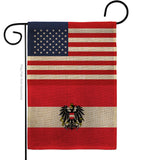 Austria w/Eagle US Friendship - Nationality Flags of the World Vertical Impressions Decorative Flags HG140285 Made In USA