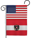 Austria w/Eagle US Friendship - Nationality Flags of the World Vertical Impressions Decorative Flags HG140285 Made In USA