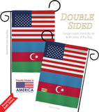 Azerbaijan US Friendship - Nationality Flags of the World Vertical Impressions Decorative Flags HG140287 Made In USA