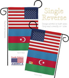 Azerbaijan US Friendship - Nationality Flags of the World Vertical Impressions Decorative Flags HG140287 Made In USA