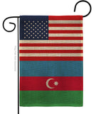 Azerbaijan US Friendship - Nationality Flags of the World Vertical Impressions Decorative Flags HG140287 Made In USA