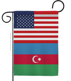 Azerbaijan US Friendship - Nationality Flags of the World Vertical Impressions Decorative Flags HG140287 Made In USA