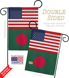 Bangladesh US Friendship - Nationality Flags of the World Vertical Impressions Decorative Flags HG140291 Made In USA
