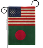 Bangladesh US Friendship - Nationality Flags of the World Vertical Impressions Decorative Flags HG140291 Made In USA