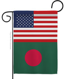 Bangladesh US Friendship - Nationality Flags of the World Vertical Impressions Decorative Flags HG140291 Made In USA