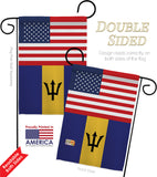 Barbados US Friendship - Nationality Flags of the World Vertical Impressions Decorative Flags HG140292 Made In USA