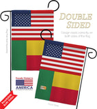 Benin US Friendship - Nationality Flags of the World Vertical Impressions Decorative Flags HG140298 Made In USA
