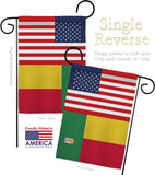 Benin US Friendship - Nationality Flags of the World Vertical Impressions Decorative Flags HG140298 Made In USA
