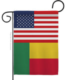 Benin US Friendship - Nationality Flags of the World Vertical Impressions Decorative Flags HG140298 Made In USA