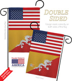 Bhutan US Friendship - Nationality Flags of the World Vertical Impressions Decorative Flags HG140300 Made In USA