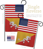 Bhutan US Friendship - Nationality Flags of the World Vertical Impressions Decorative Flags HG140300 Made In USA