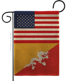 Bhutan US Friendship - Nationality Flags of the World Vertical Impressions Decorative Flags HG140300 Made In USA