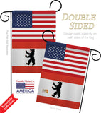 Berlin US Friendship - Nationality Flags of the World Vertical Impressions Decorative Flags HG140303 Made In USA