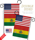 Bolivia US Friendship - Nationality Flags of the World Vertical Impressions Decorative Flags HG140308 Made In USA