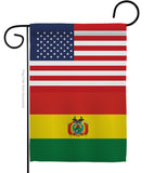 Bolivia US Friendship - Nationality Flags of the World Vertical Impressions Decorative Flags HG140308 Made In USA