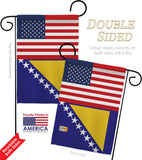 Bosnia-Herzegovina US Friendship - Nationality Flags of the World Vertical Impressions Decorative Flags HG140310 Made In USA