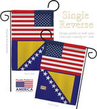 Bosnia-Herzegovina US Friendship - Nationality Flags of the World Vertical Impressions Decorative Flags HG140310 Made In USA