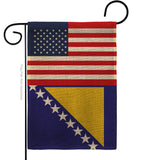 Bosnia-Herzegovina US Friendship - Nationality Flags of the World Vertical Impressions Decorative Flags HG140310 Made In USA