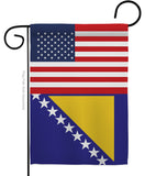 Bosnia-Herzegovina US Friendship - Nationality Flags of the World Vertical Impressions Decorative Flags HG140310 Made In USA