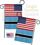 Botswana US Friendship - Nationality Flags of the World Vertical Impressions Decorative Flags HG140311 Made In USA