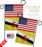 Brunei US Friendship - Nationality Flags of the World Vertical Impressions Decorative Flags HG140322 Made In USA