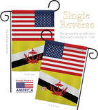 Brunei US Friendship - Nationality Flags of the World Vertical Impressions Decorative Flags HG140322 Made In USA