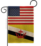 Brunei US Friendship - Nationality Flags of the World Vertical Impressions Decorative Flags HG140322 Made In USA