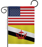 Brunei US Friendship - Nationality Flags of the World Vertical Impressions Decorative Flags HG140322 Made In USA