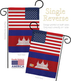 Cambodia US Friendship - Nationality Flags of the World Vertical Impressions Decorative Flags HG140327 Made In USA