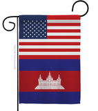 Cambodia US Friendship - Nationality Flags of the World Vertical Impressions Decorative Flags HG140327 Made In USA