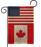 Canada US Friendship - Nationality Flags of the World Vertical Impressions Decorative Flags HG140329 Made In USA