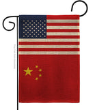 China US Friendship - Nationality Flags of the World Vertical Impressions Decorative Flags HG140336 Made In USA