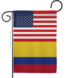 Colombia US Friendship - Nationality Flags of the World Vertical Impressions Decorative Flags HG140339 Made In USA