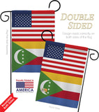 Comoros US Friendship - Nationality Flags of the World Vertical Impressions Decorative Flags HG140340 Made In USA