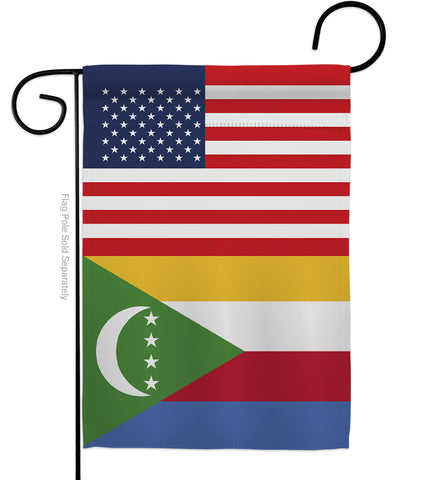 Comoros US Friendship - Nationality Flags of the World Vertical Impressions Decorative Flags HG140340 Made In USA