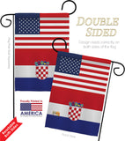 Croatia US Friendship - Nationality Flags of the World Vertical Impressions Decorative Flags HG140349 Made In USA