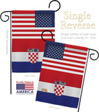 Croatia US Friendship - Nationality Flags of the World Vertical Impressions Decorative Flags HG140349 Made In USA