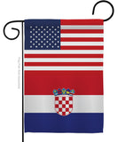 Croatia US Friendship - Nationality Flags of the World Vertical Impressions Decorative Flags HG140349 Made In USA