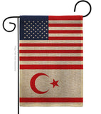 Cyprus Northern US Friendship - Nationality Flags of the World Vertical Impressions Decorative Flags HG140356 Made In USA