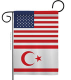 Cyprus Northern US Friendship - Nationality Flags of the World Vertical Impressions Decorative Flags HG140356 Made In USA
