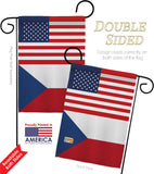 Czech Republic US Friendship - Nationality Flags of the World Vertical Impressions Decorative Flags HG140357 Made In USA