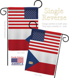 Czech Republic US Friendship - Nationality Flags of the World Vertical Impressions Decorative Flags HG140357 Made In USA