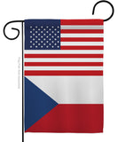 Czech Republic US Friendship - Nationality Flags of the World Vertical Impressions Decorative Flags HG140357 Made In USA